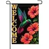 InkRain Summer Garden Flag Hummingbird Red Hibiscus 12x18 Inch Double Sided Linen Yard Outdoor Decor for Home Farmhouse Seas llz