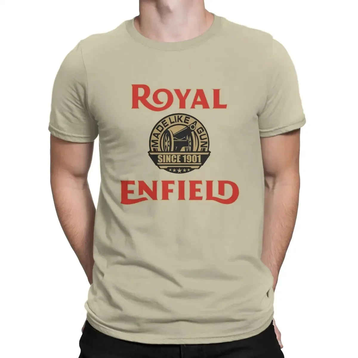 One of British Retro Motorcycles Newest TShirt for Men Royal Enfields Biker Round Neck Basic T Shirt Distinctive Birthday Gifts