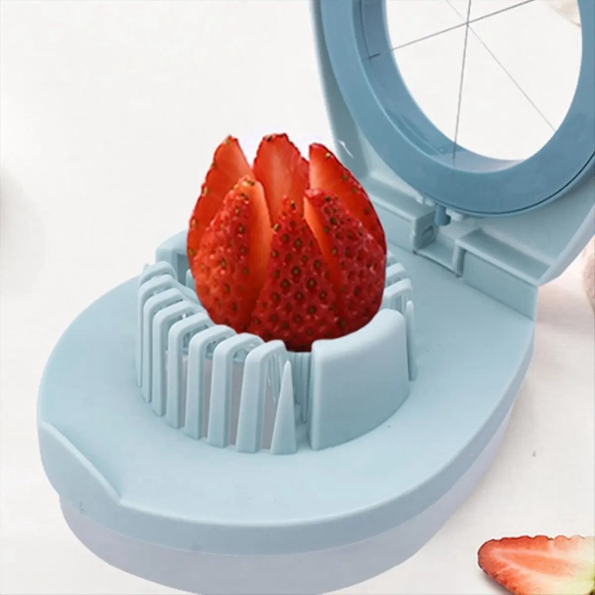 [Greatitem]Multifunctional Egg Slicer Egg Cutter Stainless Steel Blades with Storage Box for Egg Slicer B