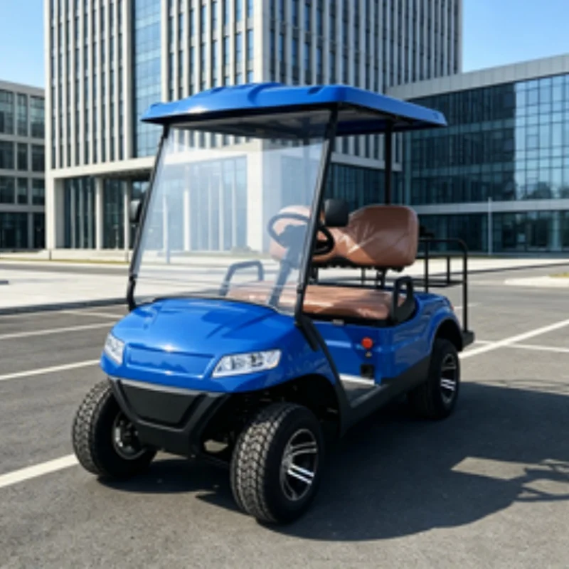 Golf Cart Best Selling 4 Wheels 2 Seater Electric Golf Cart Shooting Range Club Car 12 Inch Wheel Golf Bag Straps And Basket