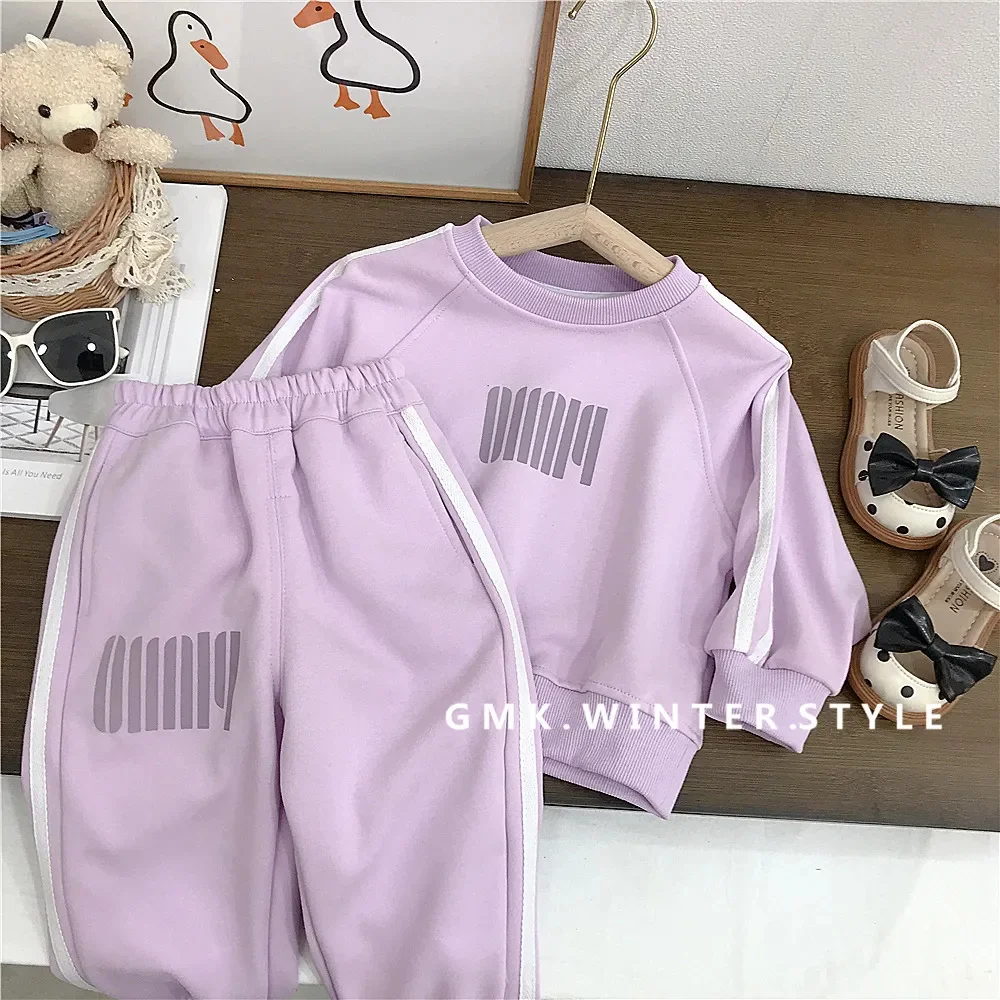 Kid boy Girl Clothing fashion Brand Casual Tracksuit stripe top sportswear Sets Infant Clothes Baby pants 1 2 3 4 5 6 7 8 year