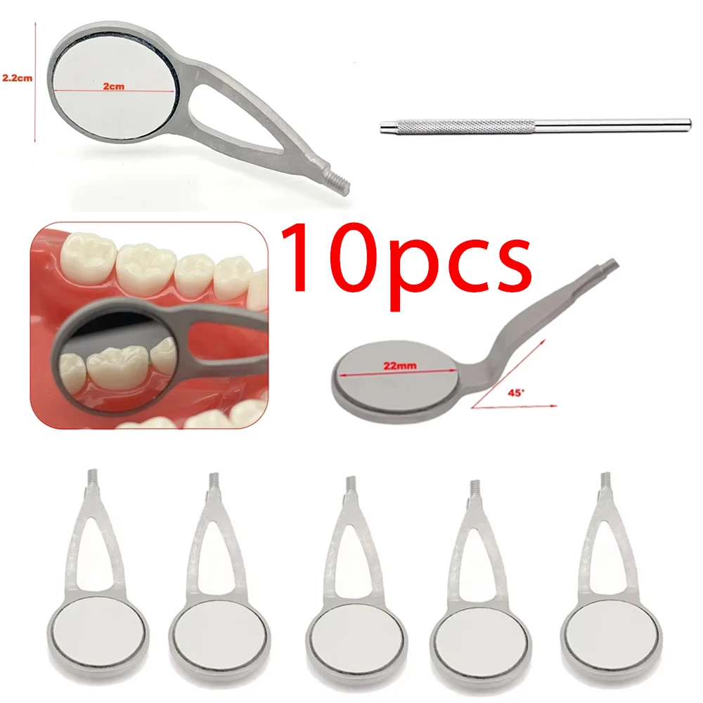 10pcs Dental Mirror Anti-Fog Rhodium Coated for Dentist Clinic Tools High Quality Durable