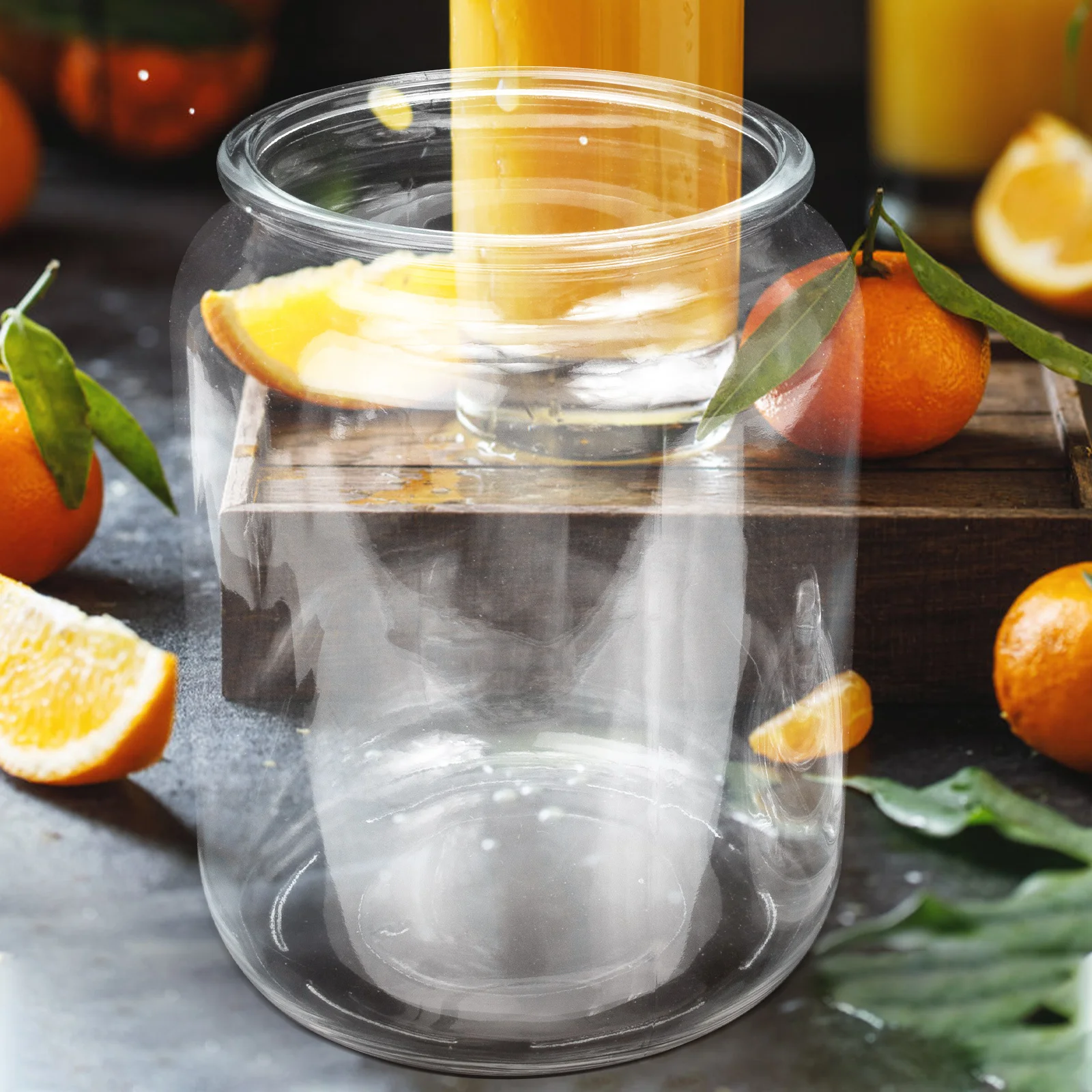 Tarro de vino de vidrio para el hogar, contenedor de sellado de jugo de naranja, barril de bebidas, tapa hermética de vidrio grueso, tarro de almacenamiento fácil de verter