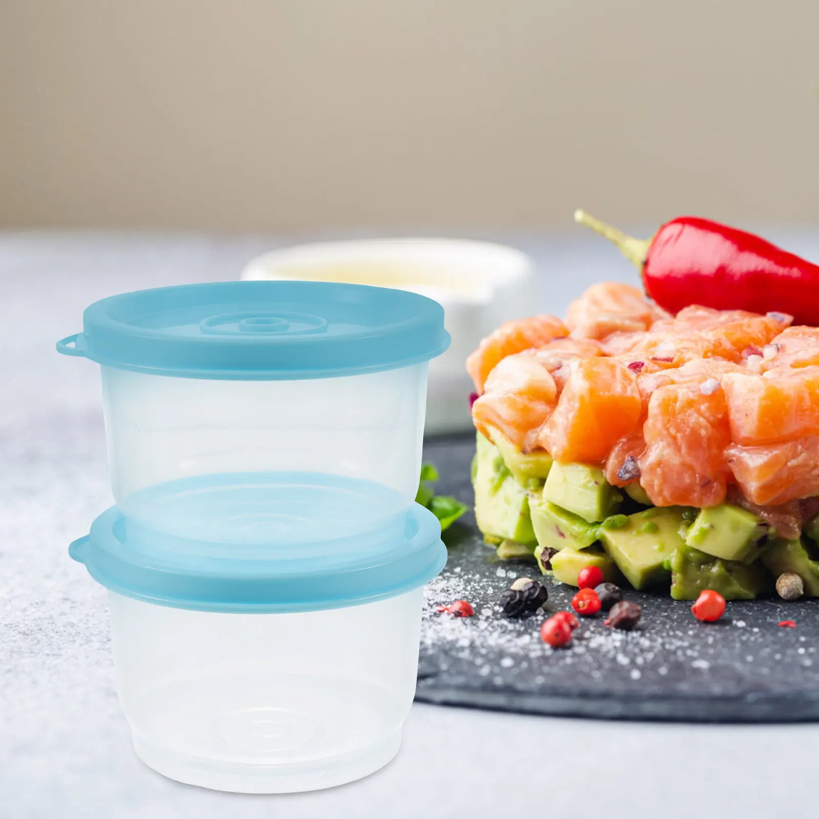 12Pcs Round Mini Food Storage Box Bpa Free Leakproof Plastic Container with Lid Reusable Refrigerator Freezer Friendly Small