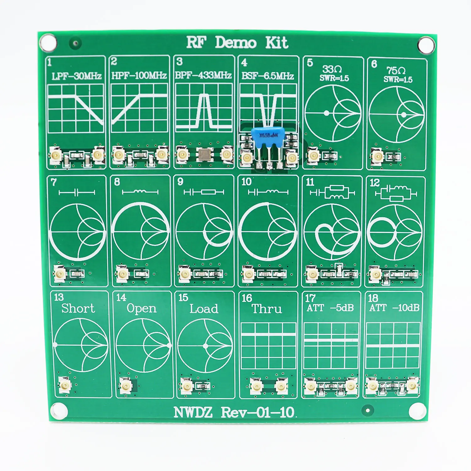 2023 RF Demo Kit for NanoVNA VNA RF Test Board Vector Network Test Filter Attenuator Network Analyzers Electrical Instruments