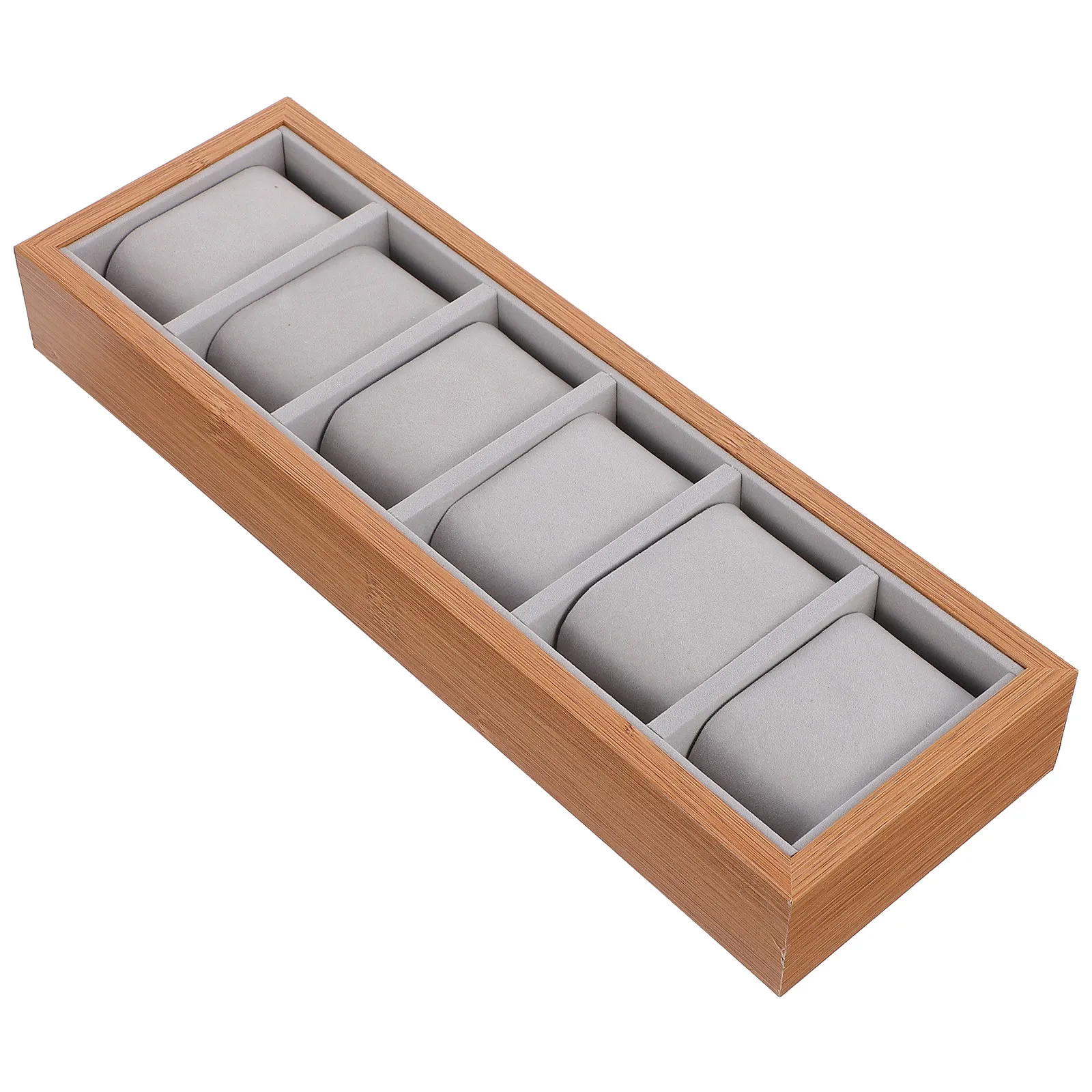 Stylish Wooden Watch Display Box Organizer with Fine Workmanship Divided Compartments for Watches Bracelets Rings Jewelry Case