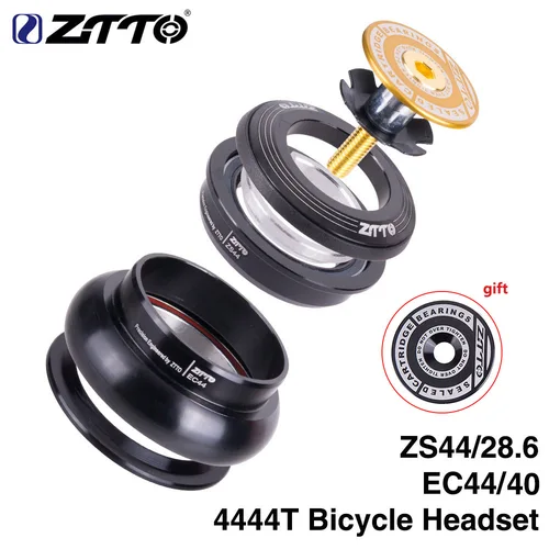 Imagen 2 del producto ZTTO 4444T auriculares internos sin rosca para bicicleta 44mm ZS44 CNC 1 1/8 ""-1 1/2"" 1,5 horquilla de tubo cónico EC44 auriculares para bicicleta MTB