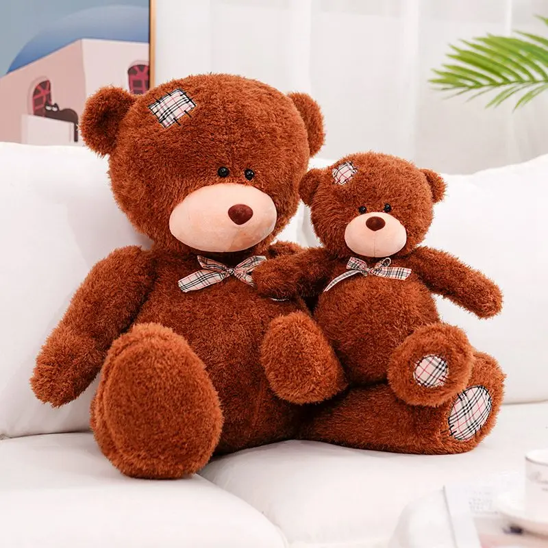 

25cm/35cm/48cm Kawaii Beggar Bear With a Bowknot Stuffed Animal Toy Plush Doll Soft Pillow Hug Gift for Children Adults