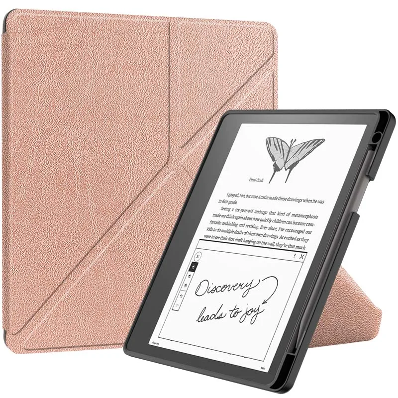 PU leather flip case for 2024 Kindle Scribe soft shockproof cover with pen slot KindleScribe 10.2 inch cute stand casing holder