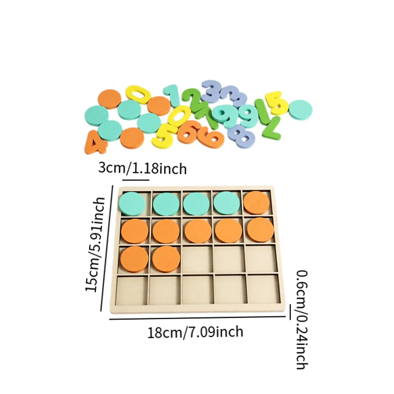 Houten wiskundespeelgoed Educatief speelgoed Leren tellen Wiskundige manipulaties Optellen en aftrekken voor kinderen van 3, 4/5 jaar oud Kleuterschool