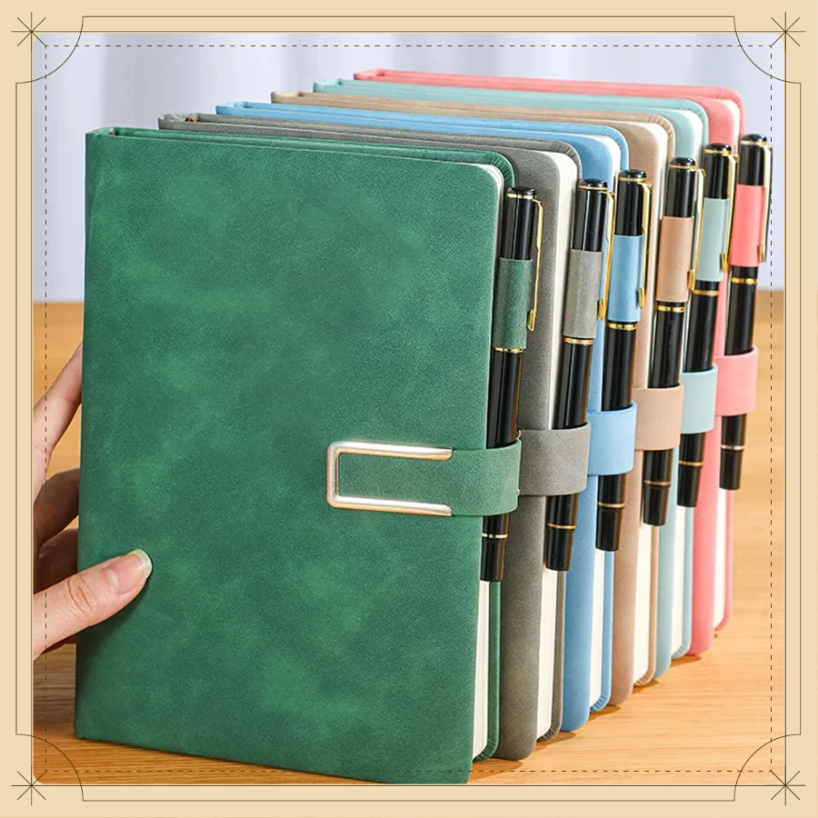Vintage Soft PU Leather A5 Notebook Personalized Cover Journal Notepad for Business Office School College Daily Use
