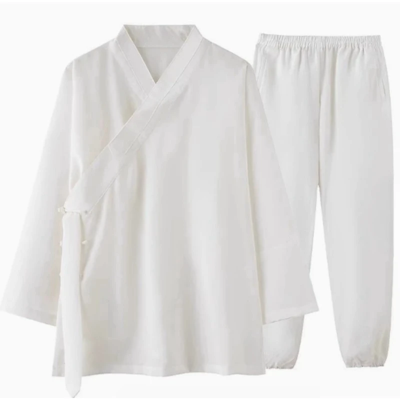Women Chinese Traditional Cotton Linen Clothing Wudang Tai Chi Practice Martial Art Uniform Taoist Kung Fu Top Pants 2pcs Set