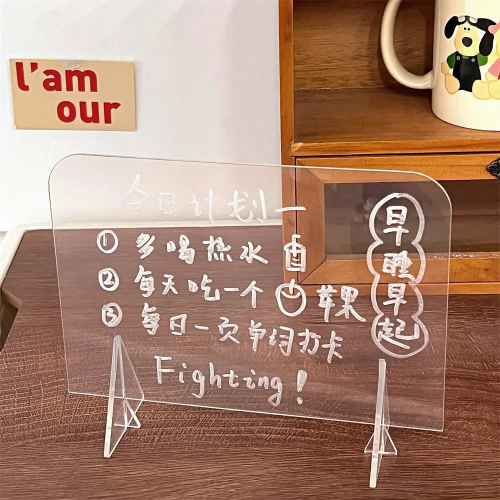 Simple and Transparent Acrylic Noteboard Student Message Board Creative Memo Portable Mini Writing Board