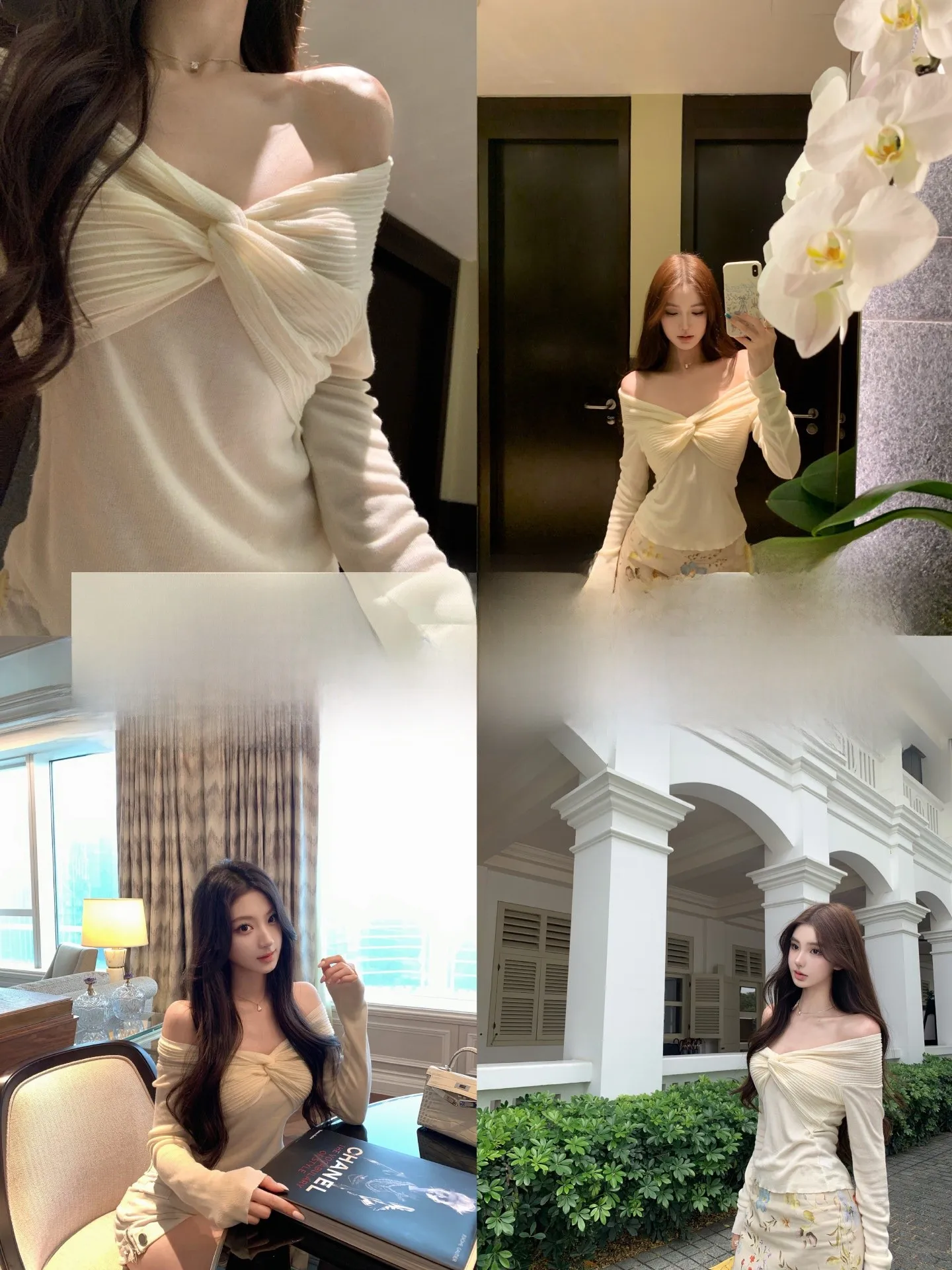 

Женский трикотажный топ OKMASHOP с V-образным вырезом, длинным рукавом, облегающий, на одно плечо, весенний, с узлом, Pure Desire, комфортный, дышащий