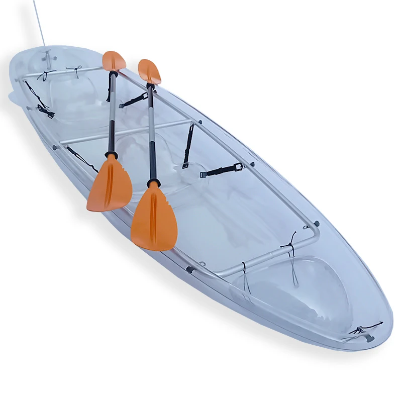 Wholesale New Trends 2 Persons PC Crystal Glass See Through Clear Bottom Transparent kayak With Popular Price