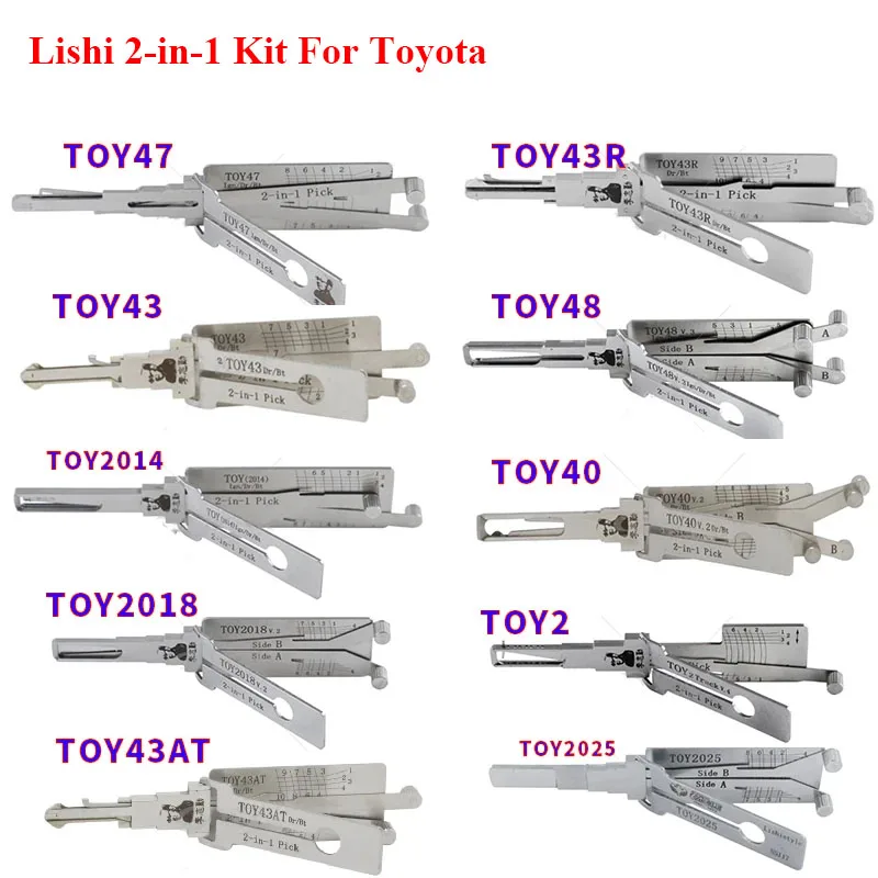 

TOY43AT TOY48 TOY2 TOY2014 TOY2018 TOY43 TOY43R TOY2025 Lishi 2in1 Car Door Lishi Vehicle Pick Tool Locksmith Tools for Toyota