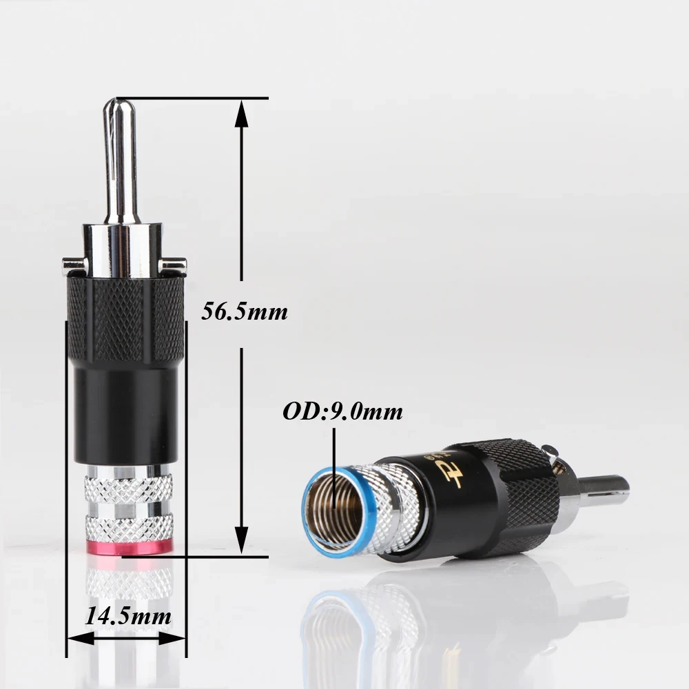 

Preffair BA1411 High Quality HiFi Audio Gold Plated Rhodium Speaker Cable Banana Connector Screw Lock Free Solder Banana Plugs