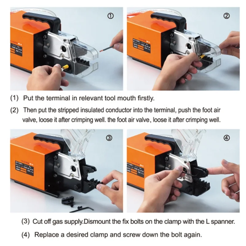 Am-10 Excellent Pneumatic Air Powered Wire cable terminate crimping machine