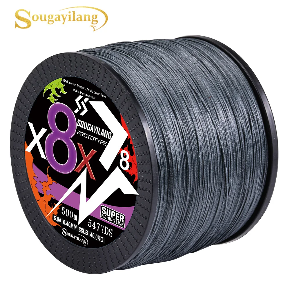 

Плетеная полиэтиленовая леска серии Sougayilang X8, 4 нити, 300 м, 500 м, гладкая леска, карась, окунь, пресноводная рыбалка, ловля карпа