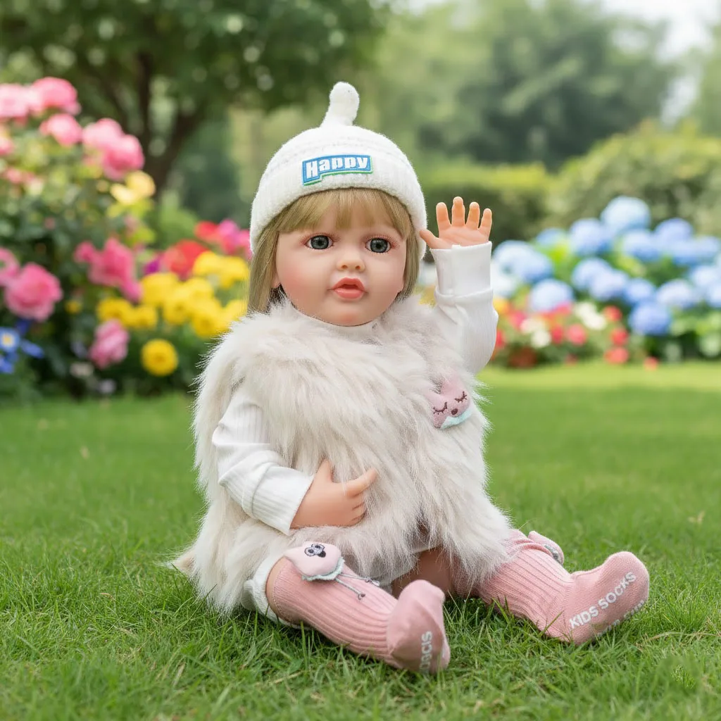 Cloveray 22 بوصة الأصلي الكلاسيكي كامل الجسم الفينيل واقعية تولد من جديد دمية طفل سوبر لطيف دمية من الفينيل اليدوية لعبة طفل هدية عيد الميلاد #2