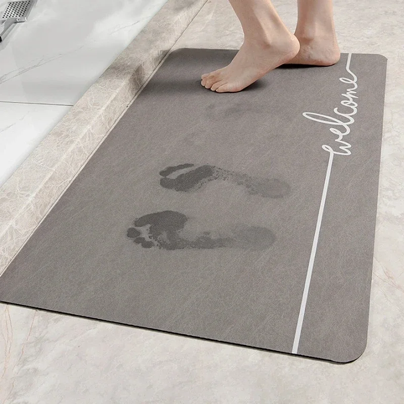 

Bathroom diatom mud absorbent floor mat household toilet bathroom entry door foot padded cartoon quick dry non-slip mat