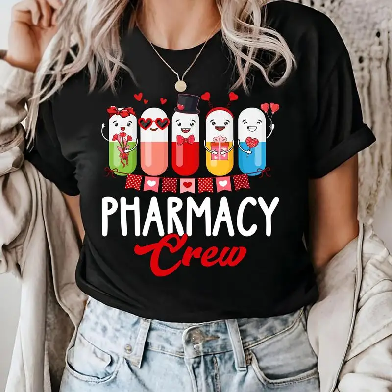 

Футболка с аптечным экипажем на День святого Валентина, милый фармацевт-техник для