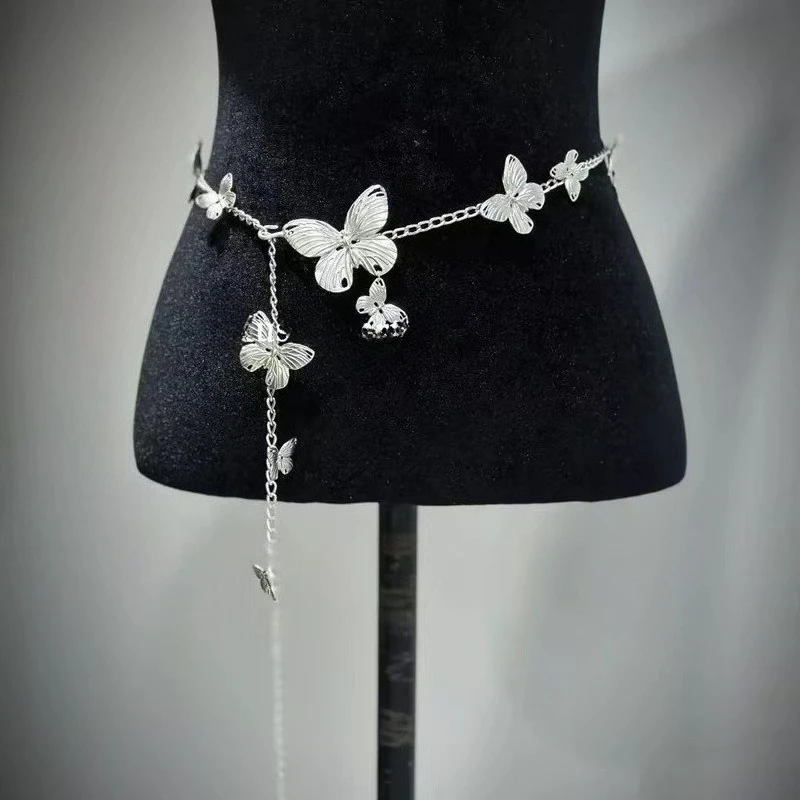 Y2K مصمم حزام مجوهرات متعدد الطبقات لؤلؤة الخصر سلسلة للنساء أزياء الرجعية شخصية اللعب الجسم اكسسوارات أحزمة الحفلات