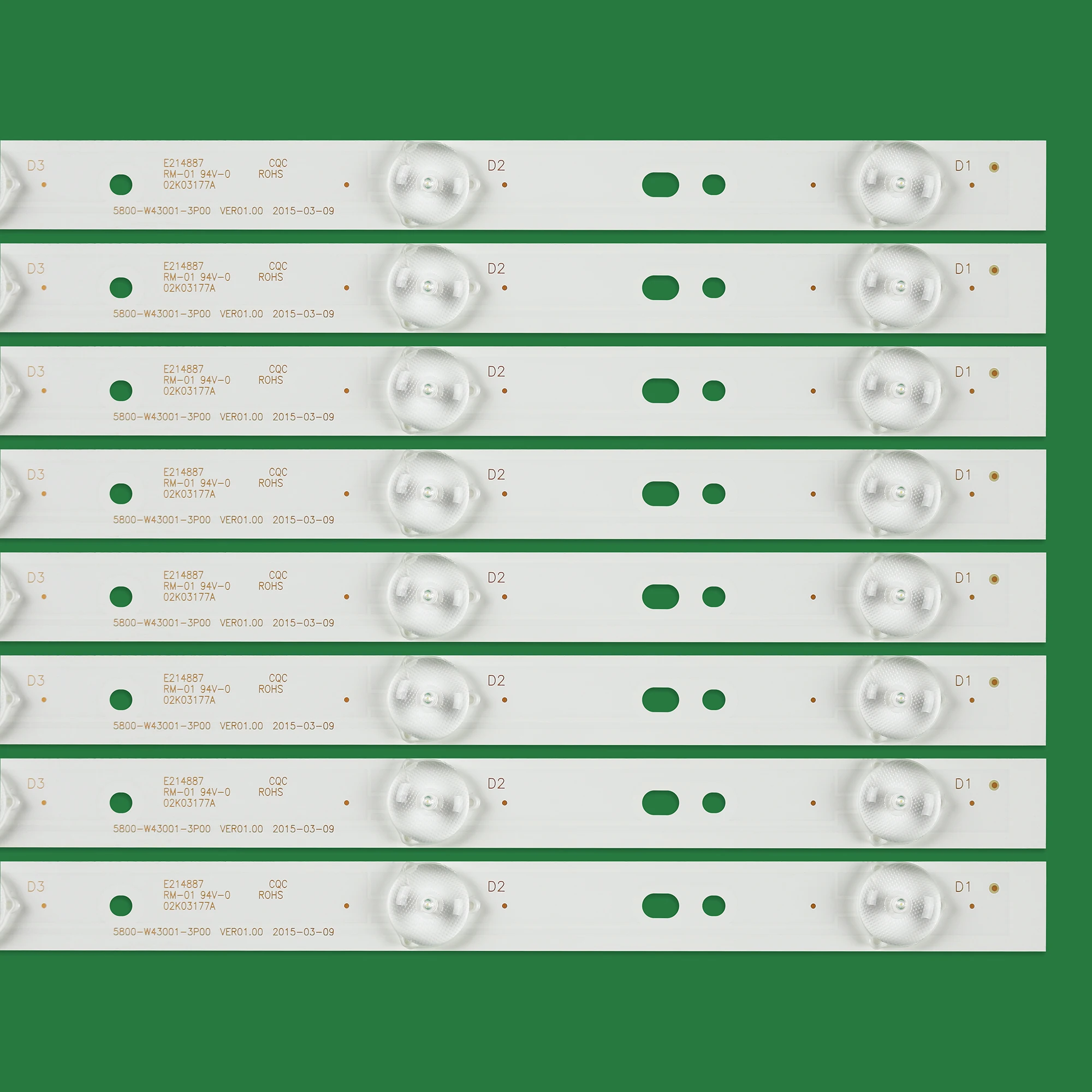 Faixa de luz de fundo LED para 43E3000 43E3500 43E6000 E 465853   lâmpada 5800-W43001-3P00 VER01.00 02K03177A PARA Tela RDL430WY LD0-10D