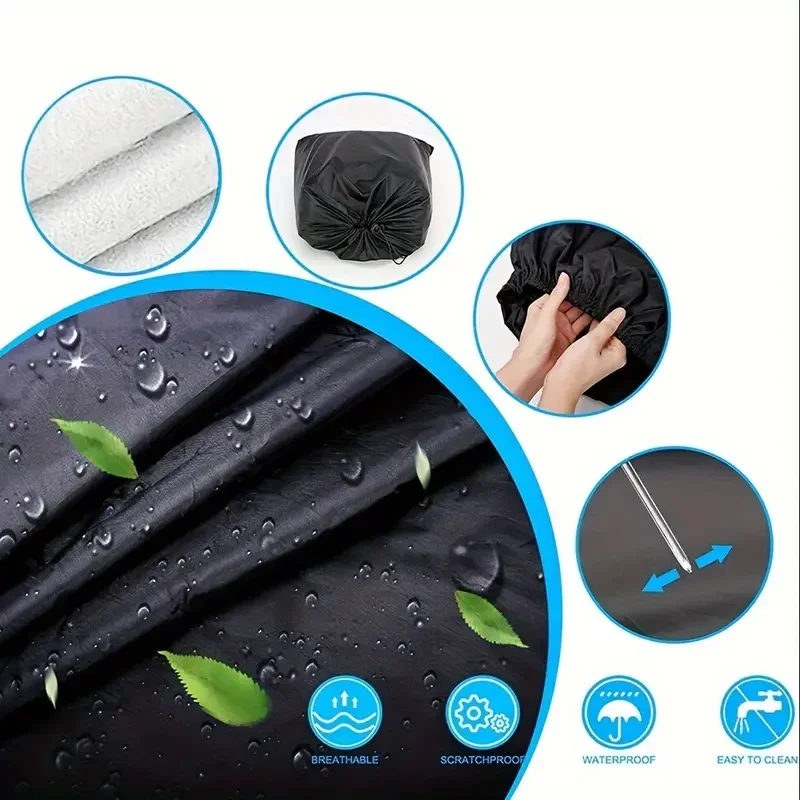 Car Cover Heavy Duty Waterproof Dustproof Shade  6-Layer PEVA & Cotton Covers Black Scratch Resistant UV Protection XL/XXL