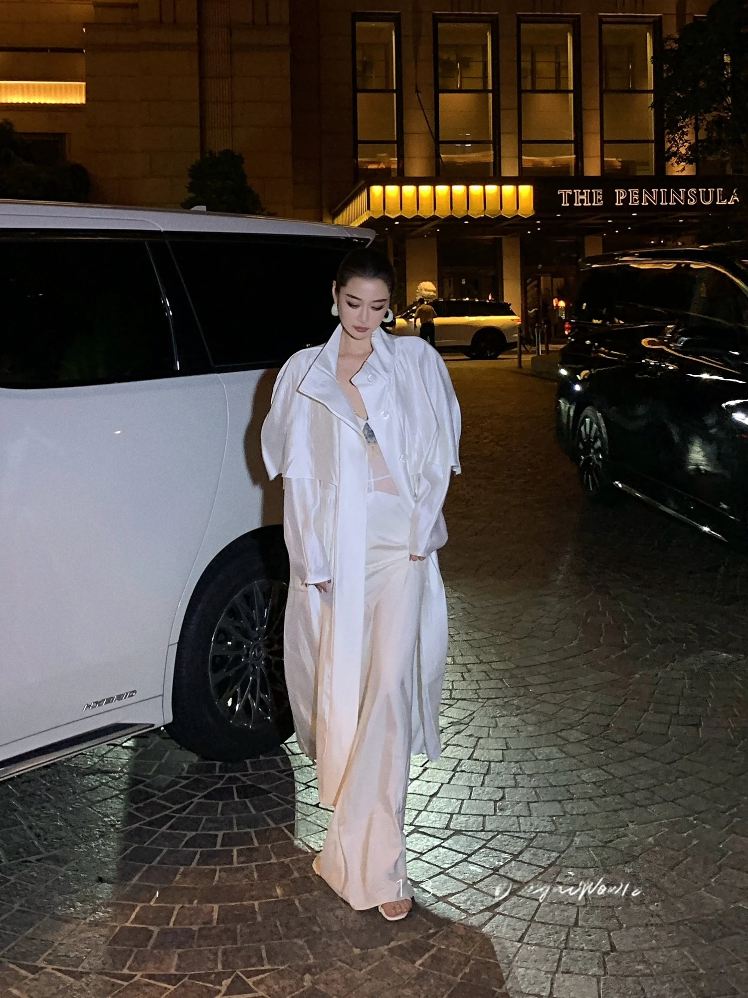 

Ele White Oversized Women's Coat DONGNI3 Autumn Faion Long Windbreaker Jaet with Waist-Cinching Detail Commute Sle