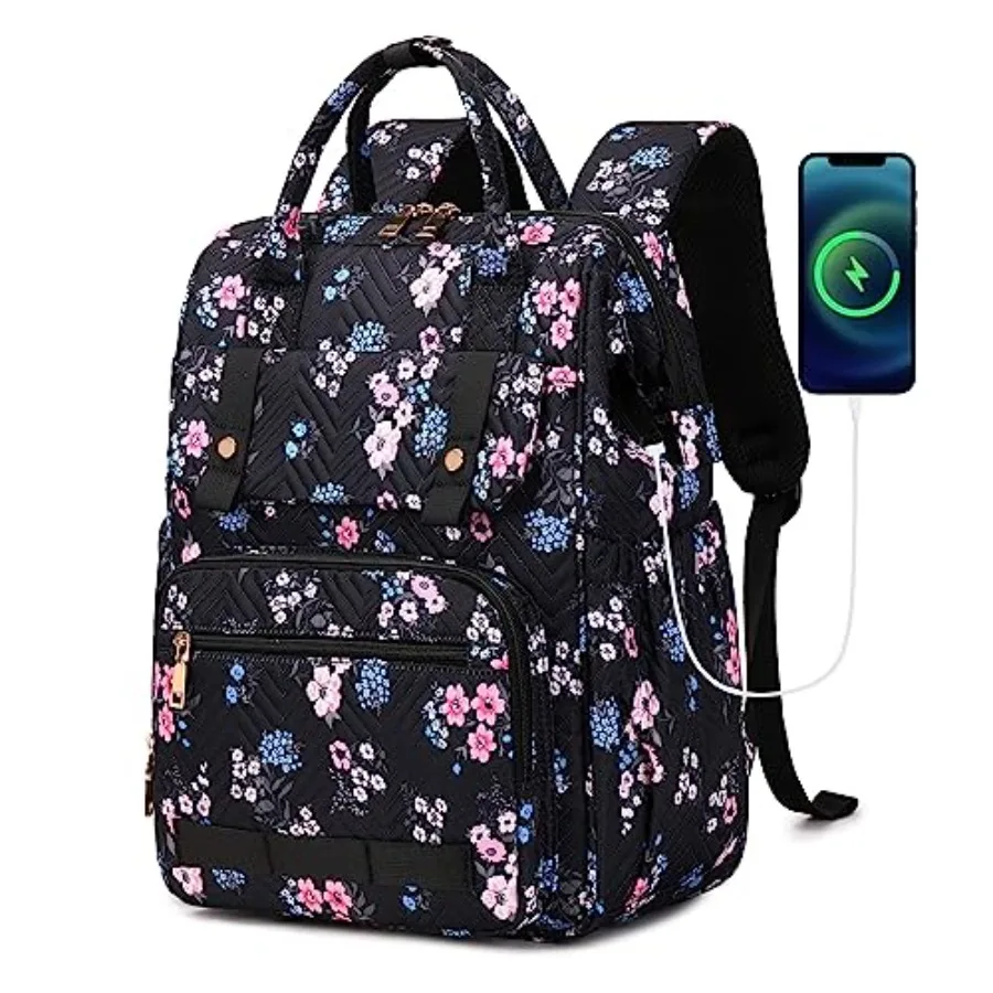 

Laptop Backpack Purse for Women Work Business College School Commuter Computer Bag Large Girls Nurse Teacher Bookbags Anti Thef