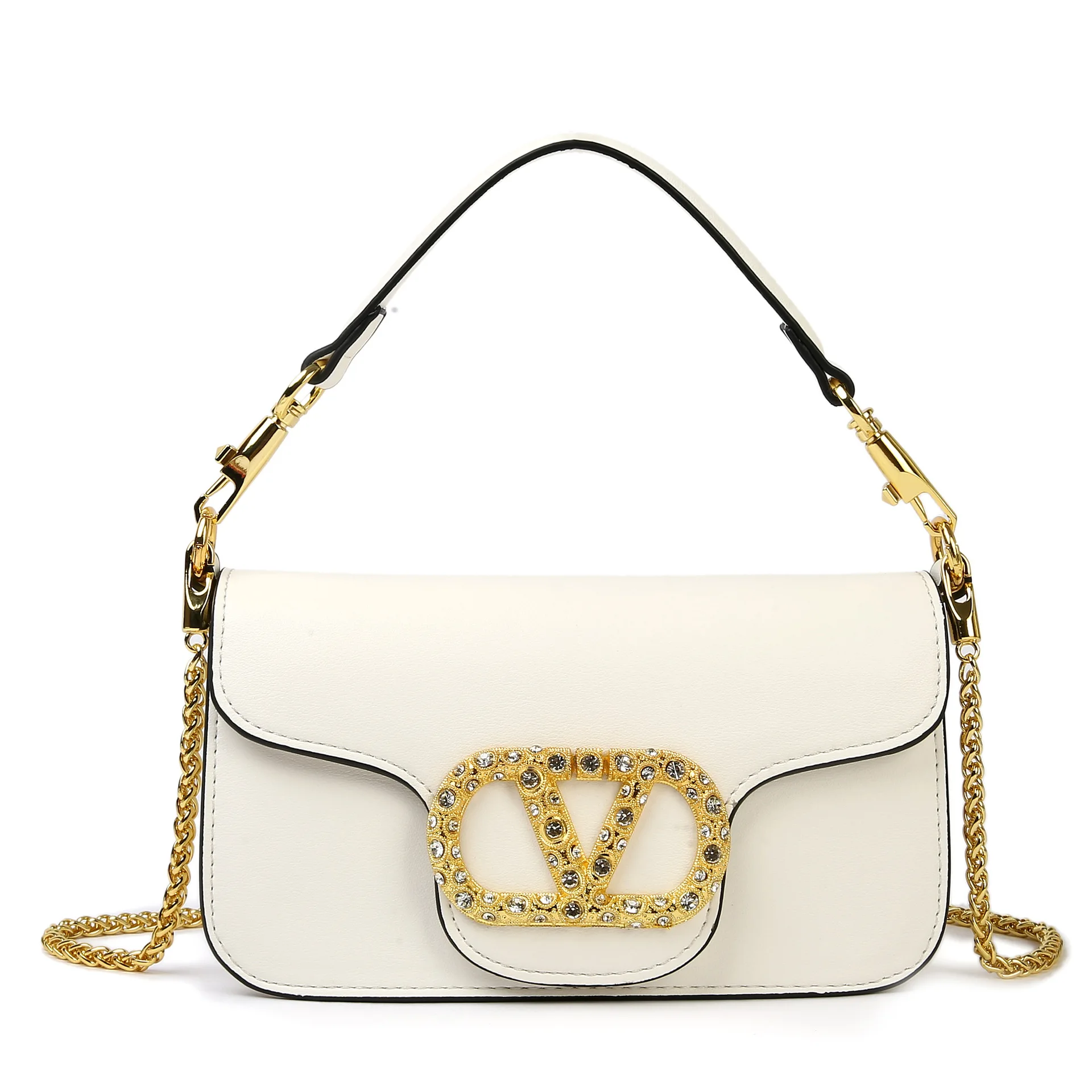 

2026 New Long Chain Bag for Women, Crystal Buckle Underarm & Crossbody Purse, Sleek Evening Shoulder Bag, Sparkling Clutch