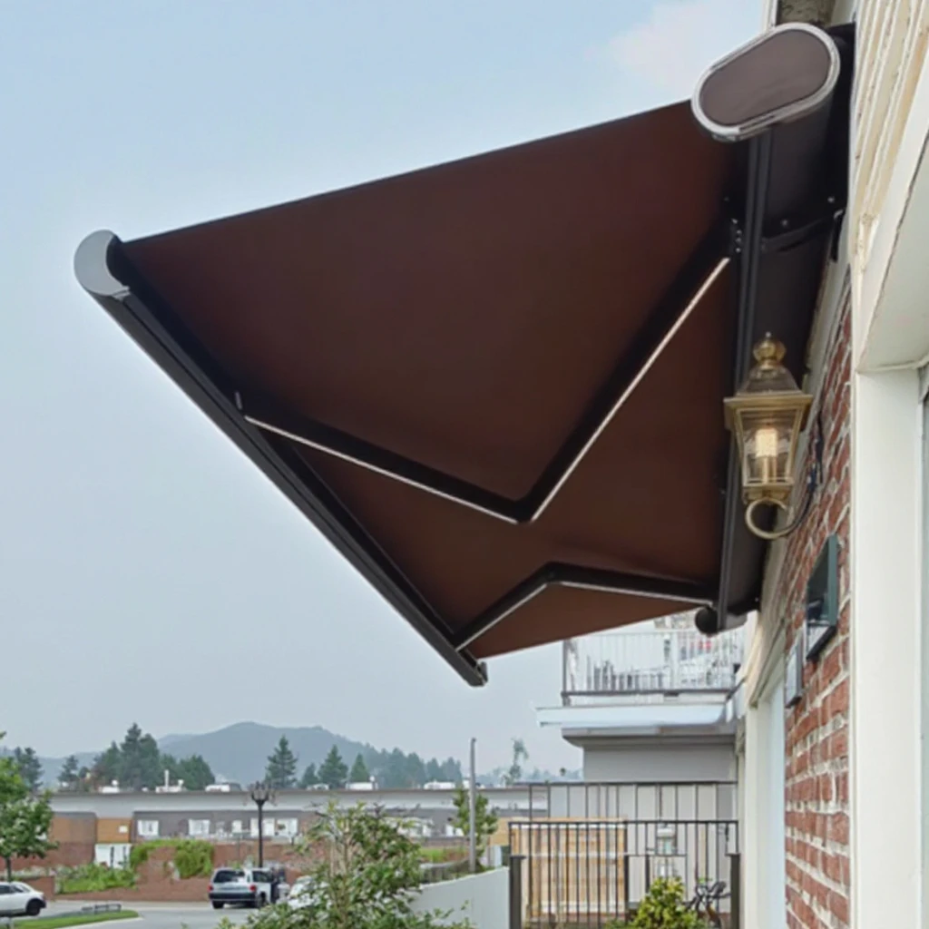 

Retractable Outdoor Awning Folding Sunshade Full Cassette Retractable Motorized Awning with Remote Control