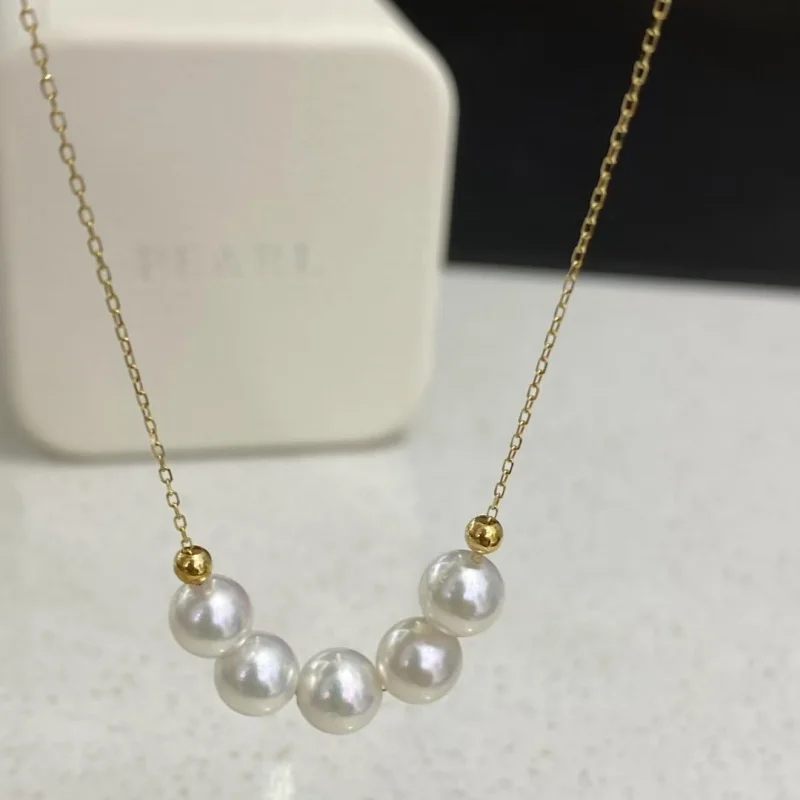 

SGARIT 925 Sterling Silver Smile Pearl Chain Necklace Jewelry Real Pearl Pendant Necklace for Women Wedding Jewelry