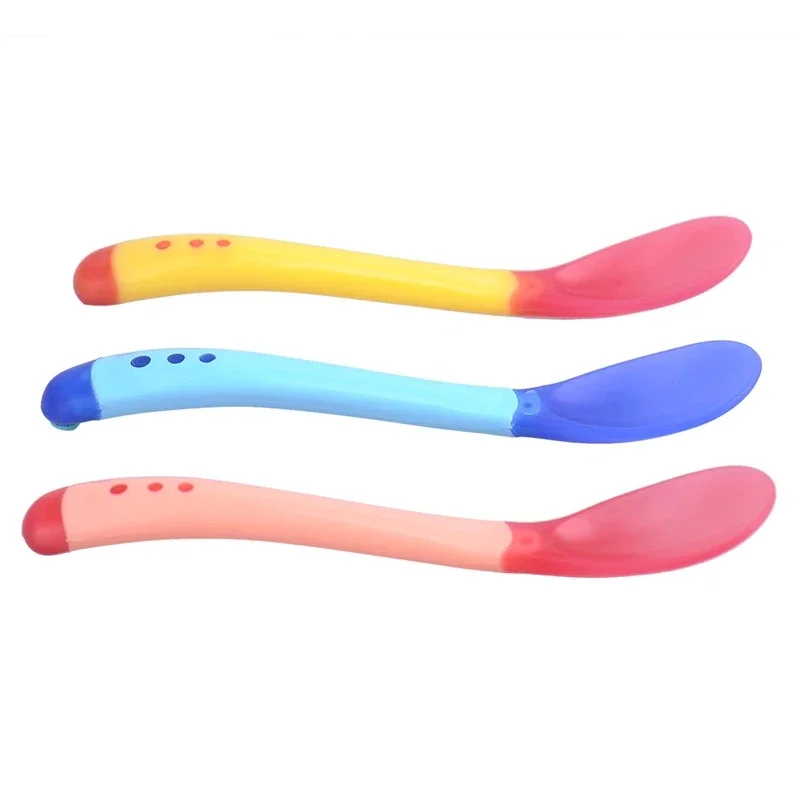 3pcs/lot Temperature Sensing Spoon for Baby Safety Infant Feeding Spoons Kids Children Boy Girl Toddler Flatware