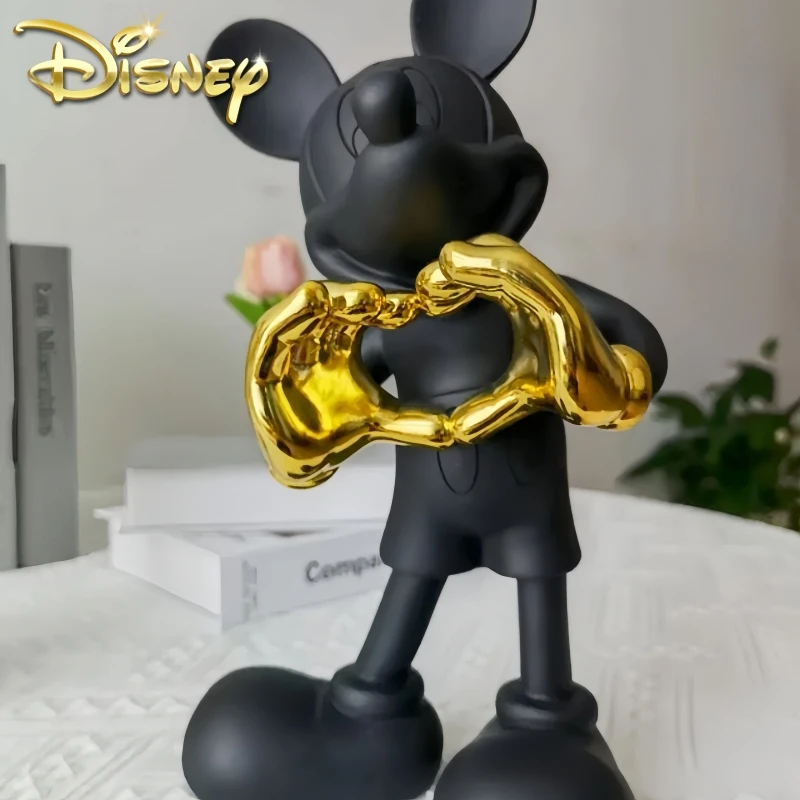 

Hot 30cm Disney Mickey Mouse Figure Mickey Welcome Guests Children Toy Resin Model Love Sitting Home Furnishing Halloween Gift