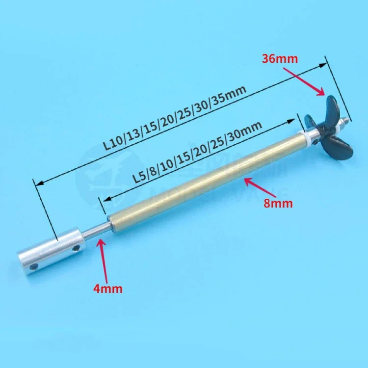 스테인리스 스틸 황동 샤프트, D8mm 샤프트 슬리브, 3 블레이드 완전 침수 프로펠러, 커플링-A/카르단 조인트-B 세트, 4mm RC 보트, L10cm