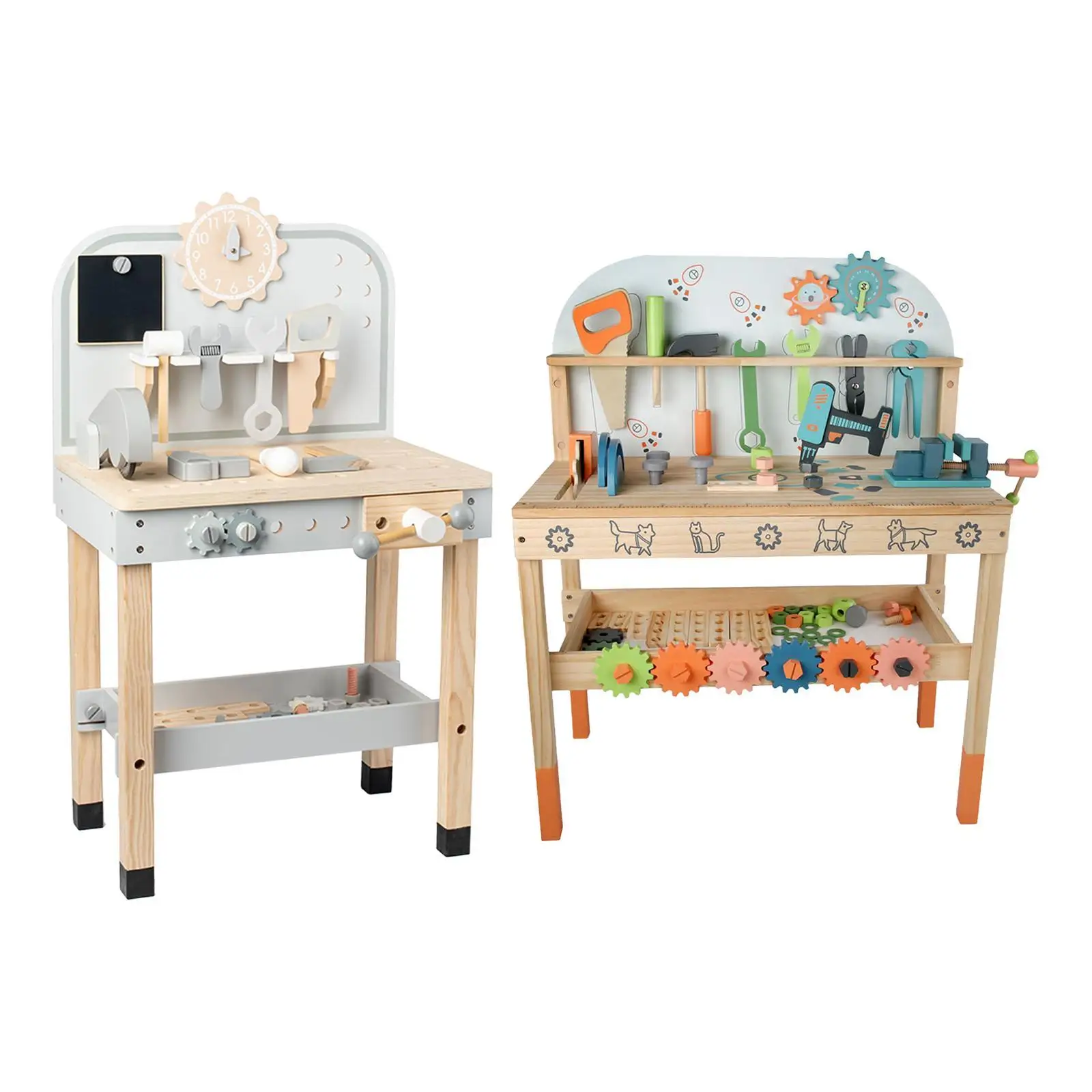 

Wood Workbench Tool Playset Simulation Workshop Hand Tool Fine Motor Skill DIY Role Play Game Construction Bench Toy Girls Boys