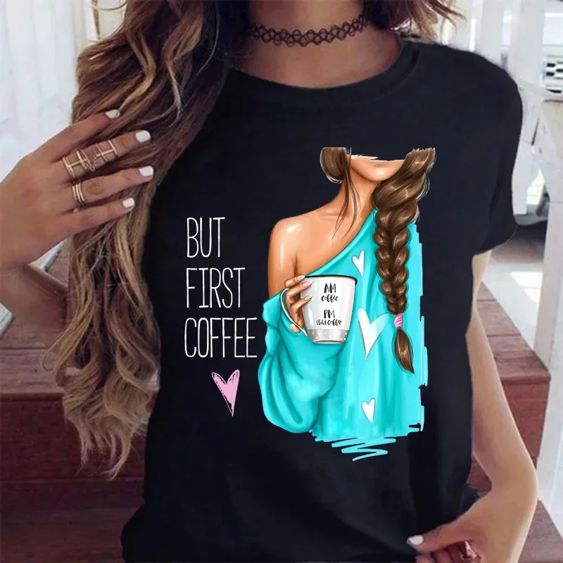 Women's Fashion New Bouquet Fashion Girl Fashion Large Size Trend Printed Cartoon Graphic T Shirts Goth  Y2k Top  Harajuku Tops