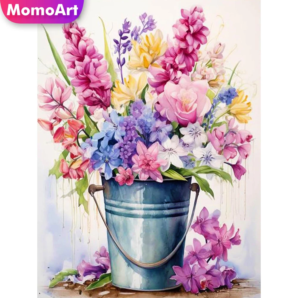 Momoart 5D DIY Diamant-Mosaik Blumenbild Strass Kreuzstich Diamantmalerei Bastelset Stickerei-Set Handarbeit