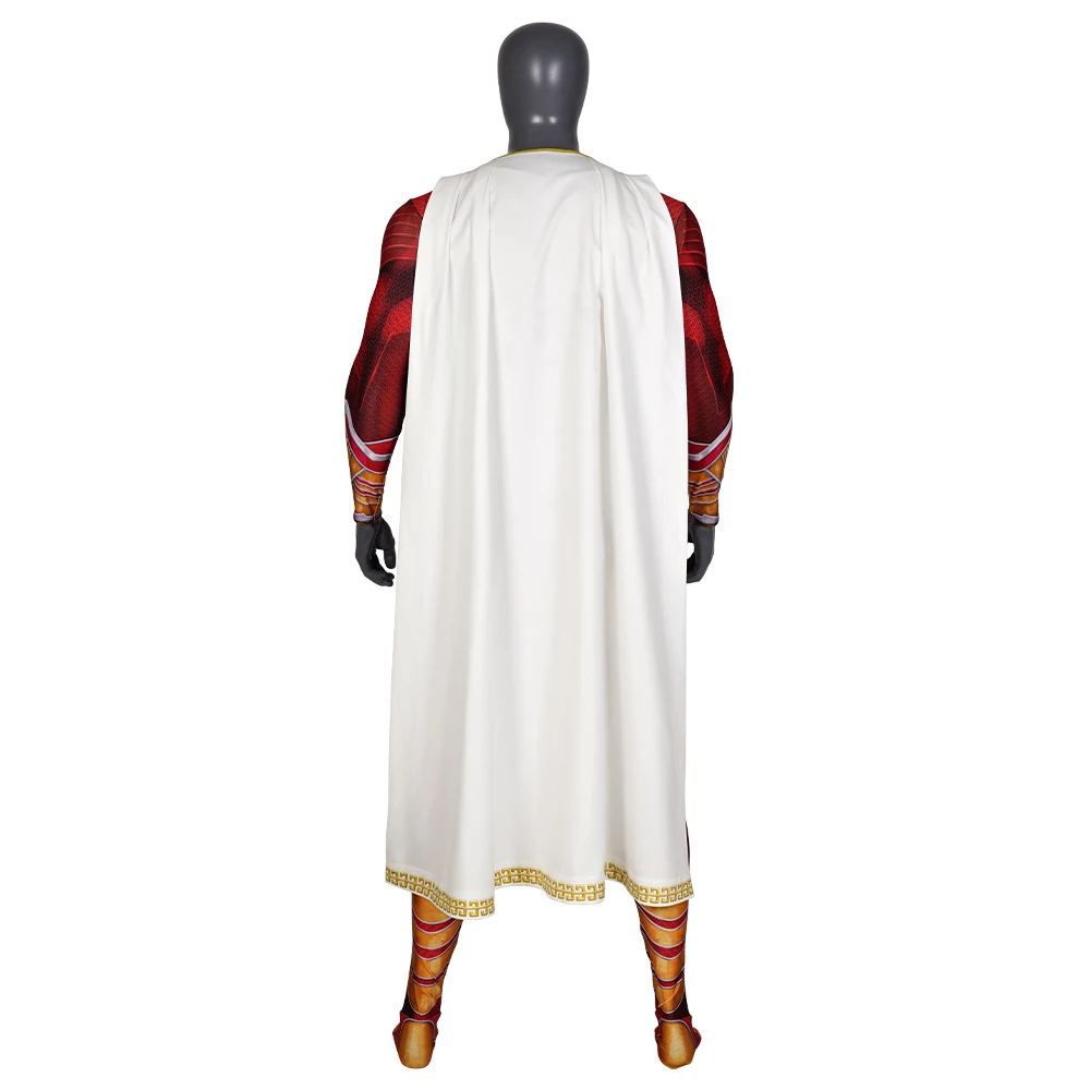 Mono estampado 3D de superhéroe para hombre, traje rojo con capa, Cosplay de Halloween, Carnaval, disfraz de capitán