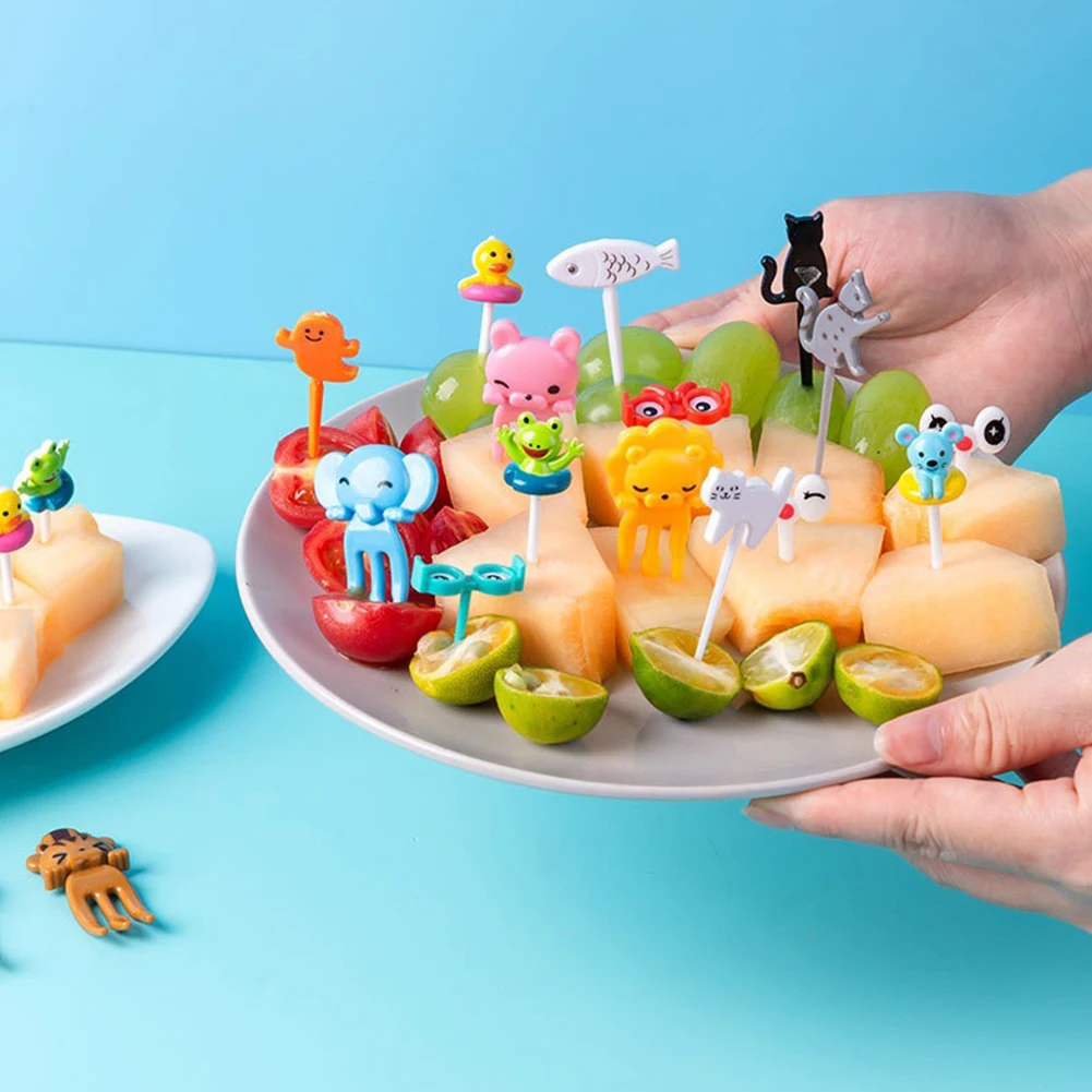 8Pcs)Mini fourchette à fruits de dessin animé pour enfants, Snack