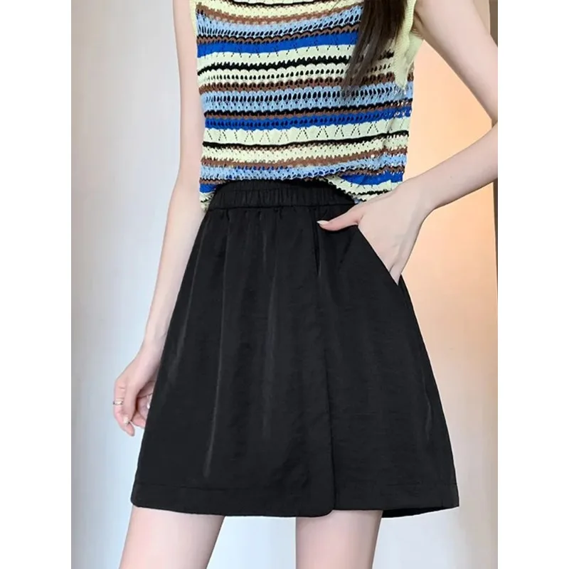 High Waist Loose Casual Wide Leg Pants Skirt for plus Size Women Summer New Sle Korean Version Commute ket Detail