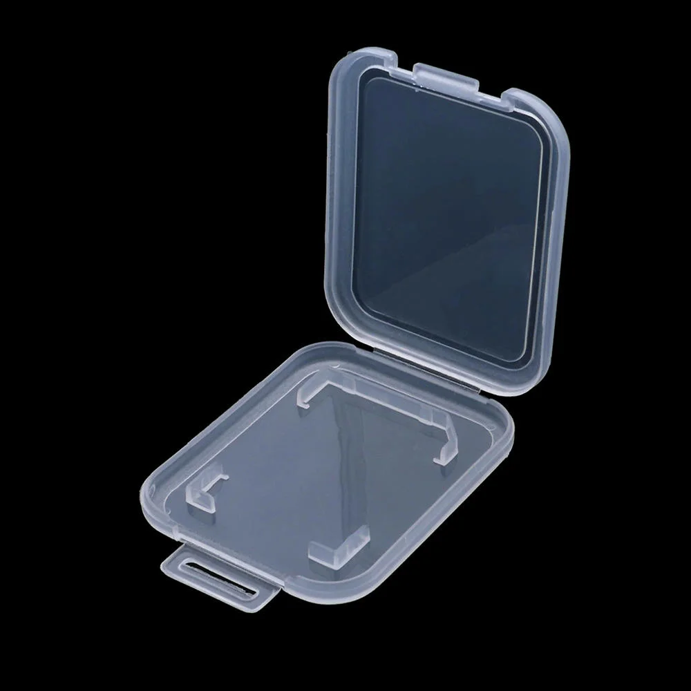 Étui transparent pour carte mémoire Sdhc standard, boîte de support, boîtes de rangement, carte mémoire individuelle, étui transparent pour PC, vente en gros, nouveau, 10 pièces