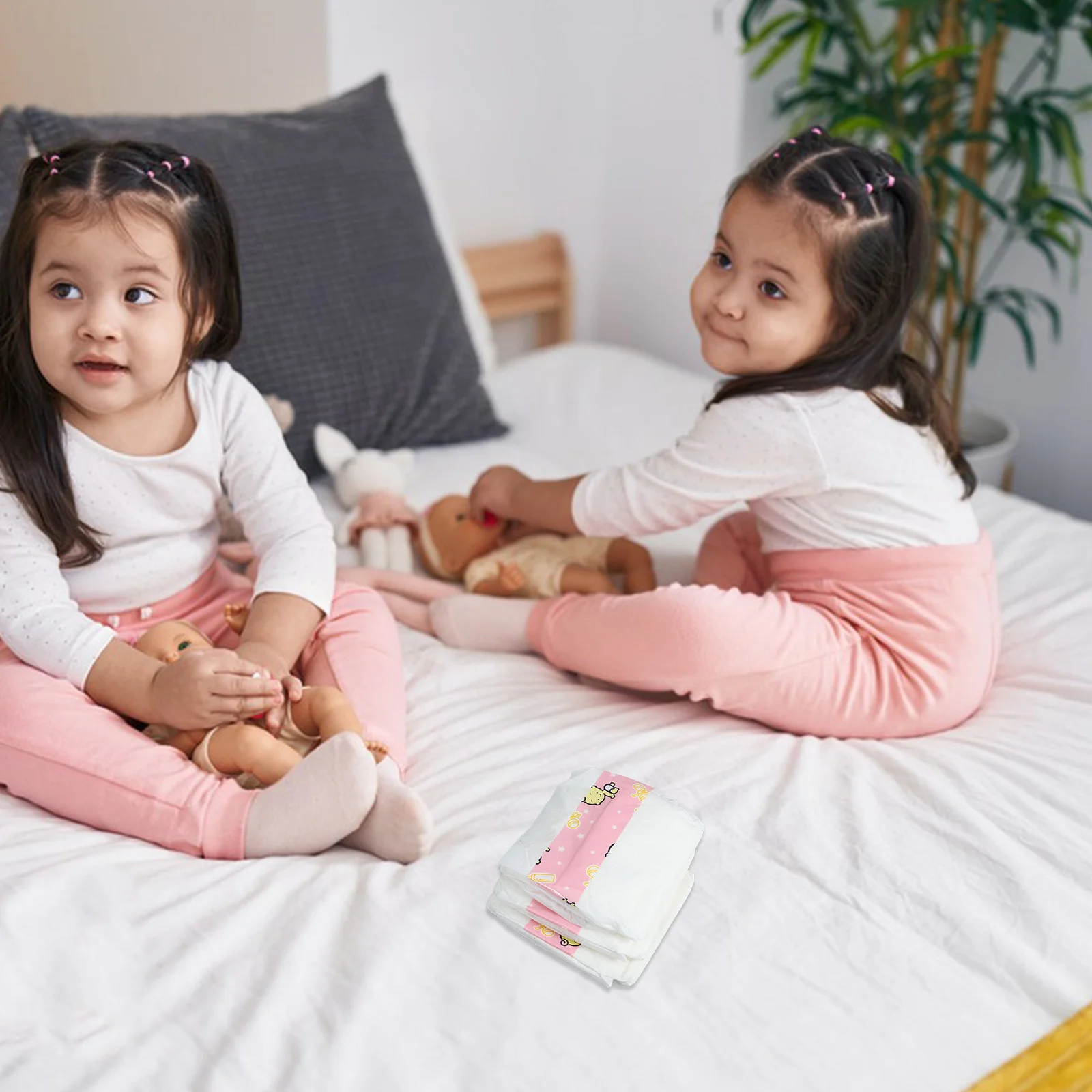 3 ชิ้น Dressing อุปกรณ์ตกแต่งตุ๊กตาผ้าอ้อมเด็กสําหรับพลาสติก Pretend Play Nappies