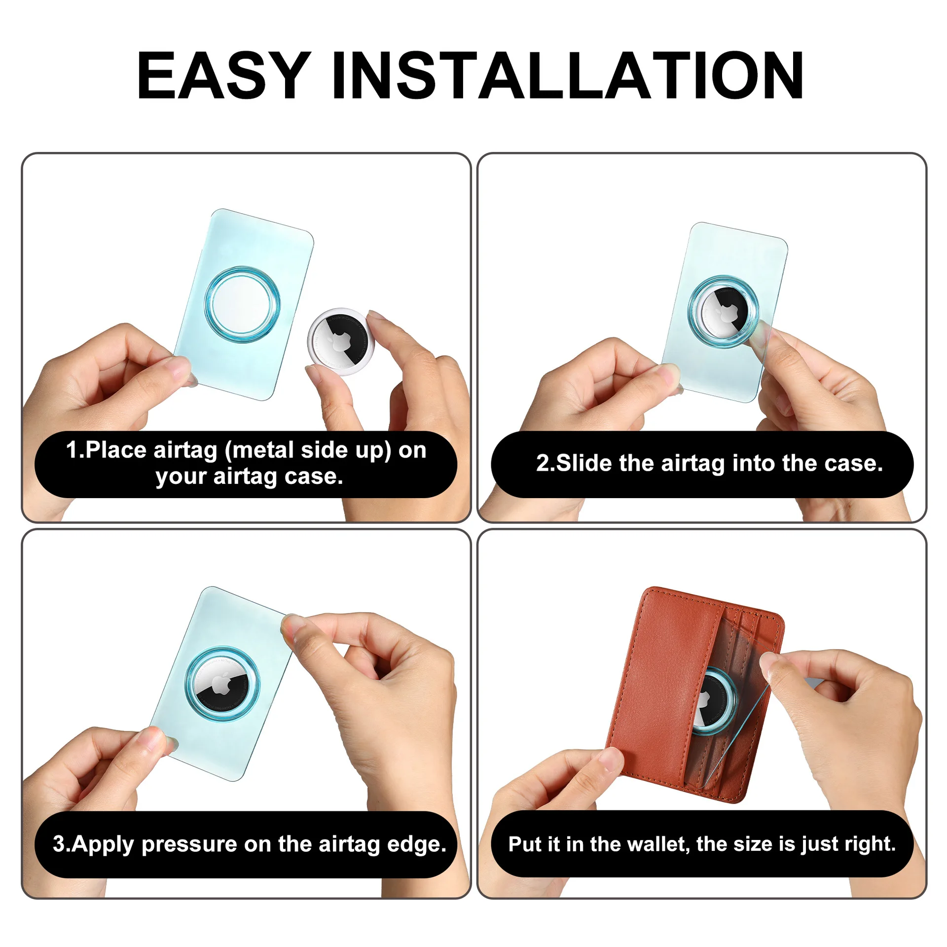 For Apple Airtag Protective Case Ultra Thin Card Anti Loss Device Locator Cover For Wallet Handbag Pocket Airtag protective case