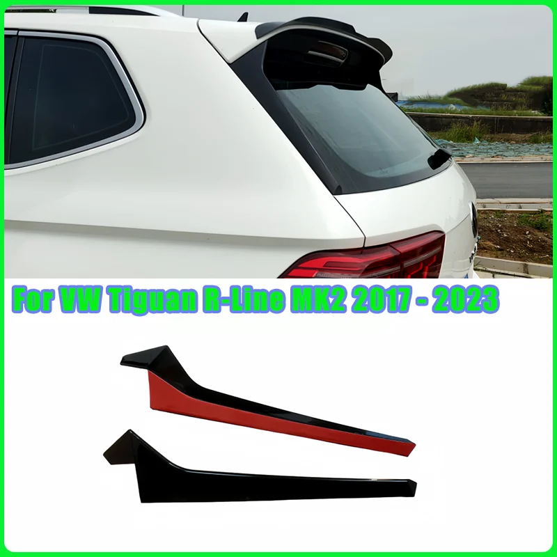 

For VW Tiguan R-Line 2017 2018 2019 2020 2021 2022 2024 Pair Car Rear Window Side Spoiler Splitter Glossy Black Left&Right