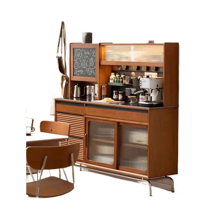 

Retro style star dining side boxwood solid wood rock slab integrated locker against the wall