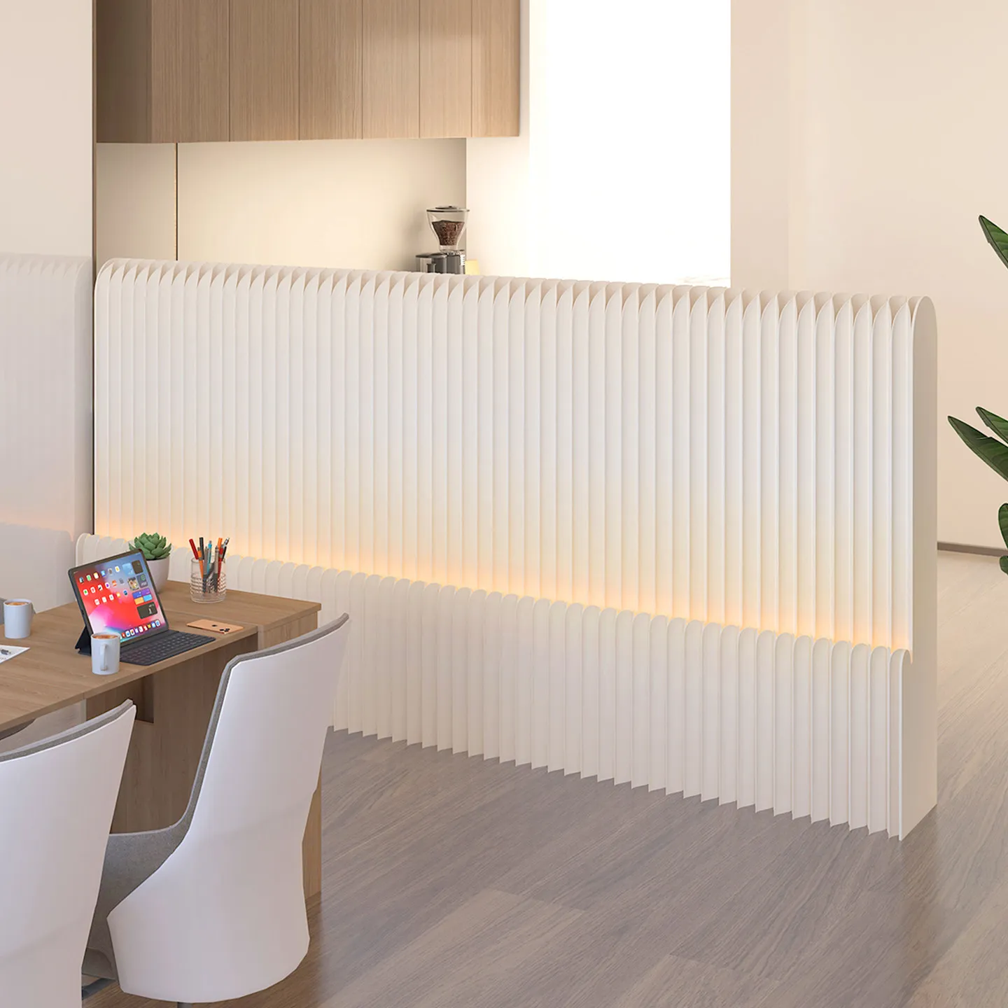 Folding white screen partition office home decoration storage with light room devider 책상 칸막이 desk partition room divider panel