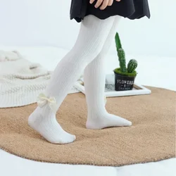 Meia-calça com arco listrado vertical para meninas, meia-calça para bebê, coreana, 70-130cm, primavera e outono, 0-12Y